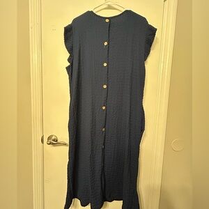Elegant Navy Blue Sleeveless Dress